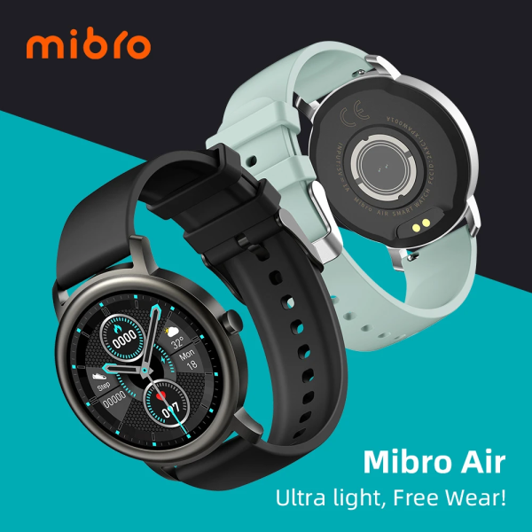 ساعت هوشمند شیائومی مدل mibro air – نسخه گلوبال – اورجینال – همراه هندزفری بلوتوث هدیه و دستبند هدیه و کارت گارانتی یکساله